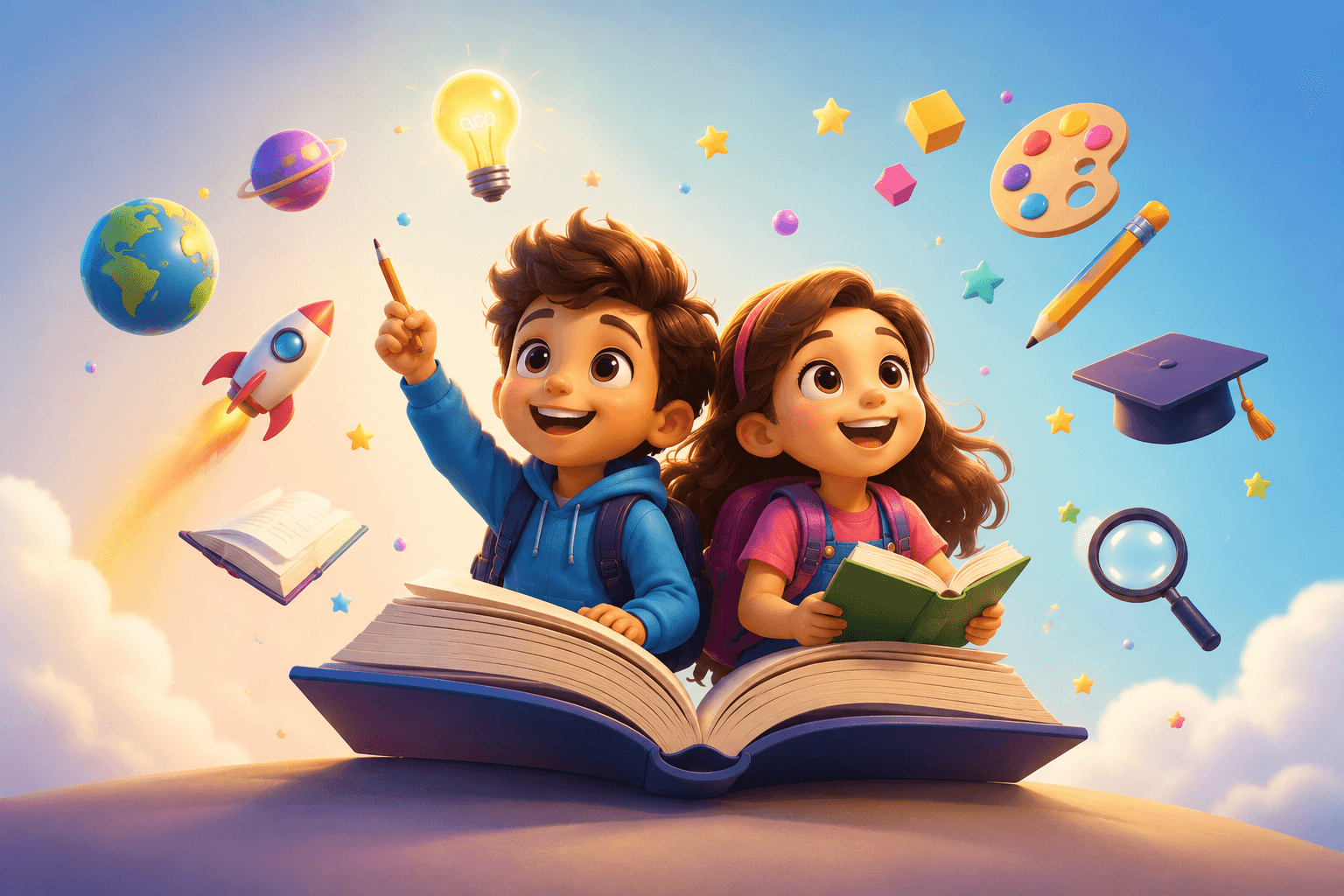 Children learning with ScolarAI